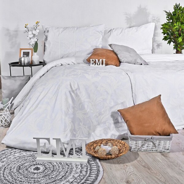 Povlečení bavlněné Royal bílé EMI, Prodloužený set jednolůžko obsahuje 1x 140x220 + 1x 70x90