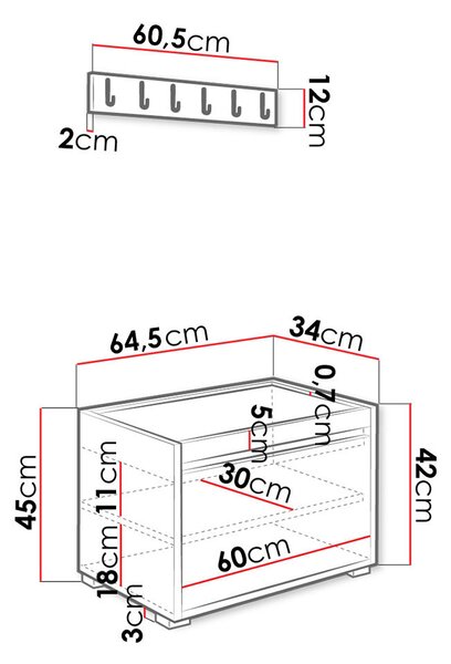 Předsíňová stěna s nástěnnými čalouněnými panely CLENZE 4 - bílá / šedá