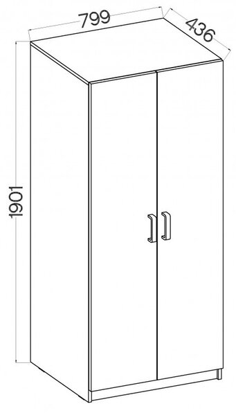 Policová skříň MABAKA - šířka 80 cm, šedá