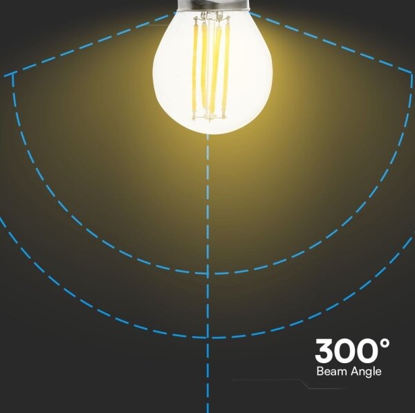 LED Žárovka FILAMENT G45 E27/6W/230V 6500K