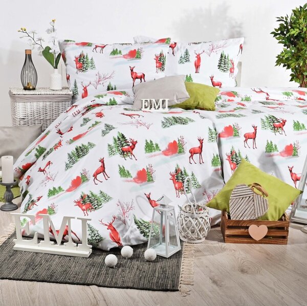Vánoční bavlněné povlečení Loplant EMI, Prodloužený set jednolůžko obsahuje 1x 140x220 + 1x 70x90
