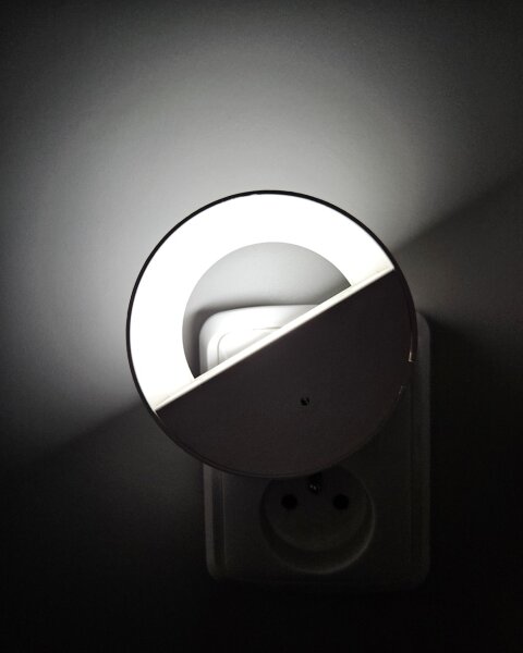 LED Noční světlo se senzorem soumraku LED/0,5W/230V bílá