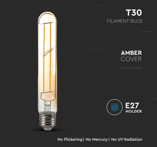 LED Žárovka FILAMENT T30 E27/6W/230V 2200K