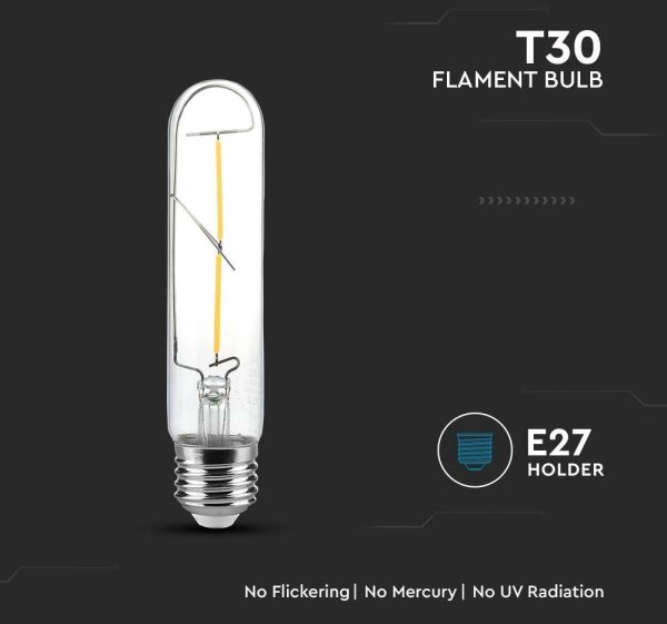 LED Žárovka FILAMENT T30 E27/2W/230V 3000K
