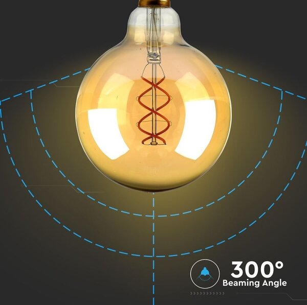 LED Žárovka FILAMENT G125 E27/5W/230V 1800K