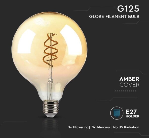 LED Žárovka FILAMENT G125 E27/6W/230V 1800K