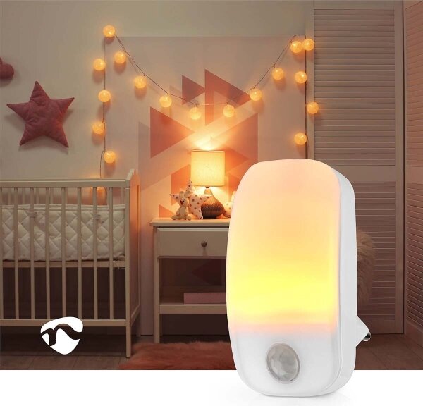 Nedis LNLW10WT - LED Orientační svítidlo se senzorem do zásuvky LED/0,55W/230V