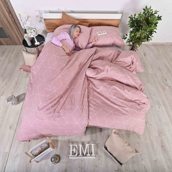 Flanelové povlečení Alya rosa EMI, Standardní set jednolůžko obsahuje 1x 140x200 + 1x 70x90