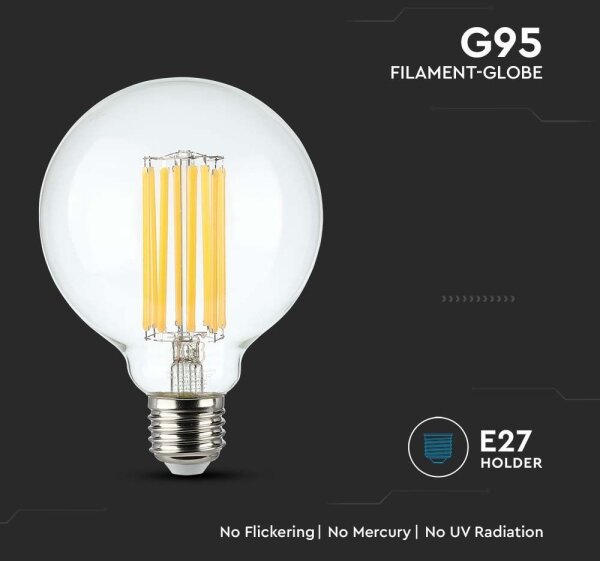 LED Žárovka FILAMENT G95 E27/6W/230V 3000K