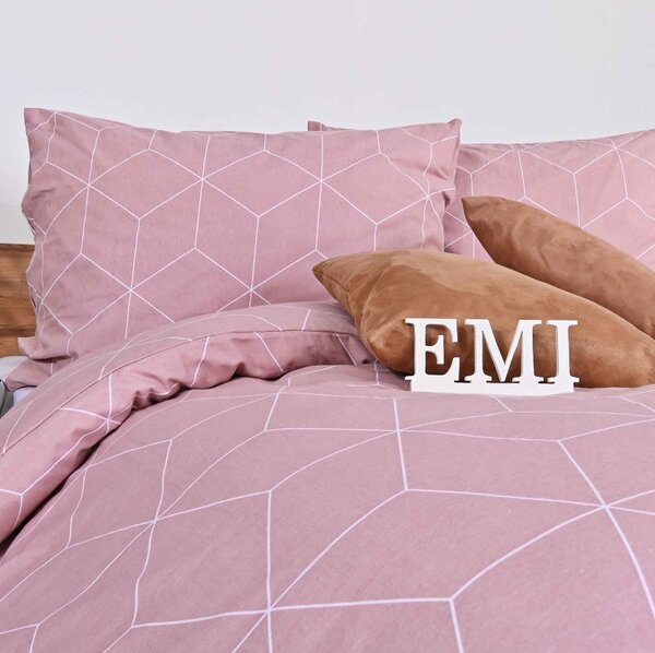 Flanelové povlečení Alya rosa EMI, Standardní set jednolůžko obsahuje 1x 140x200 + 1x 70x90