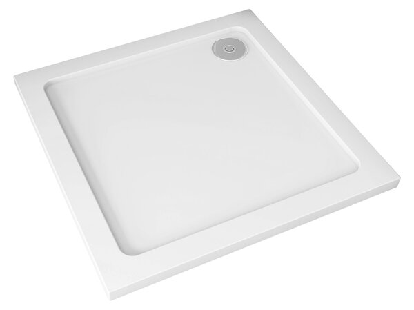 Cerano Piato, čtvercová sprchová vanička z litého mramoru 70x70x3 cm, bílá, CER-CER-GSR77