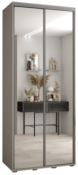 Šatní skříň INDIRA 2 - 120/60 cm, kašmír / stříbrná