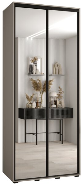Šatní skříň INDIRA 2 - 110/60 cm, kašmír / černá