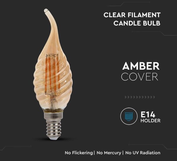 LED Žárovka FILAMENT E14/4W/230V 2200K