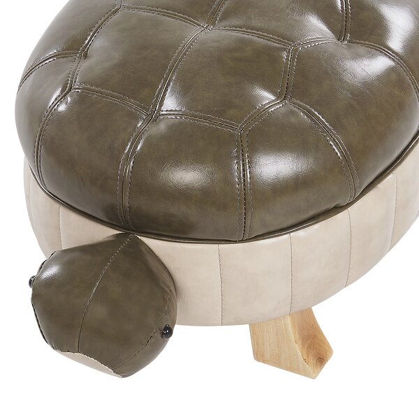 Zvířecí stolička TURTLE Umělá kůže Tmavě zelená Želva