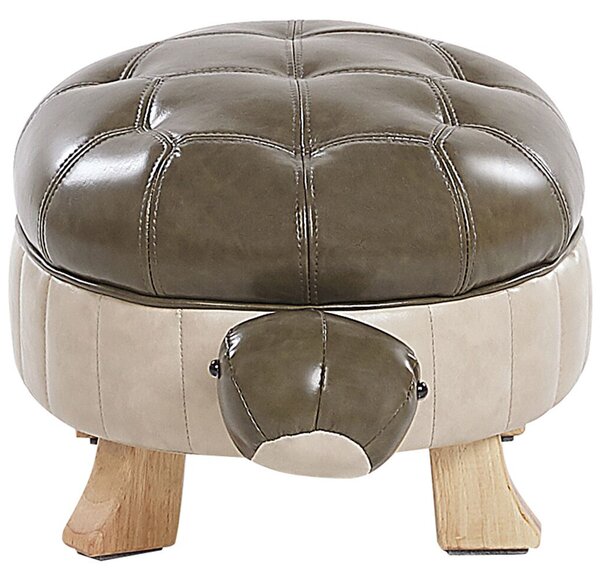 Zvířecí stolička TURTLE Umělá kůže Tmavě zelená Želva