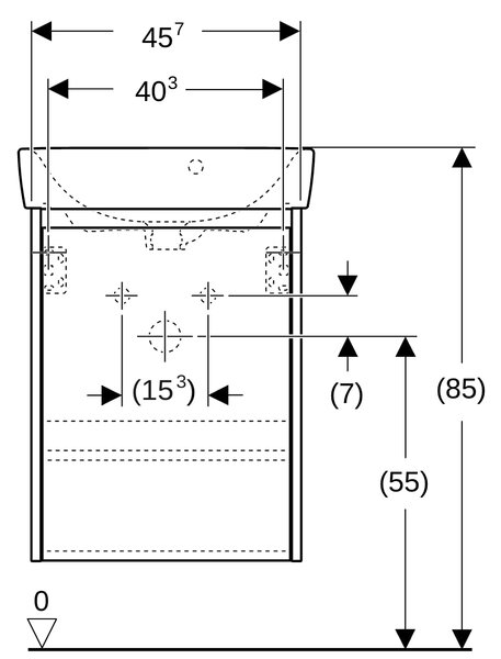 Geberit Selnova Square umyvadla se skříňkou 50 cm 504.132.DB.1