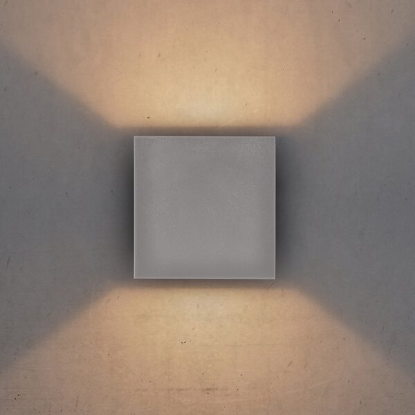 Brilagi - LED Venkovní nástěnné svítidlo CUBE LED/6W/230V šedá IP54