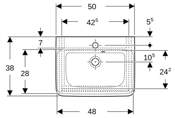 Geberit Selnova Square umyvadla se skříňkou 50 cm 504.132.DB.1