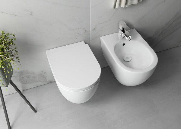 Isvea Isvea, INFINITY závěsná WC mísa, Rimless, 36,5x53cm, matná bílá, 10NF02004-2L