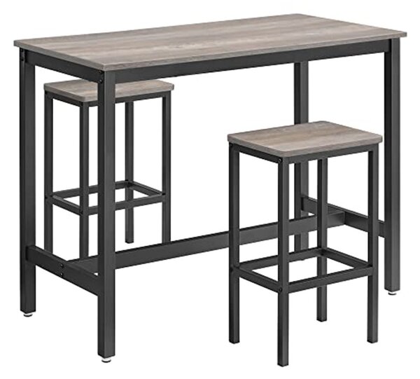 Sada 3 ks Barový stůl se stoličkami 120 × 60 × 90 cm / 40 × 30 × 65 cm VASAGLE