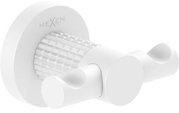 Mexen Triv, nástěnný dvojitý háček na ručníky, bílá, 70A33012-20