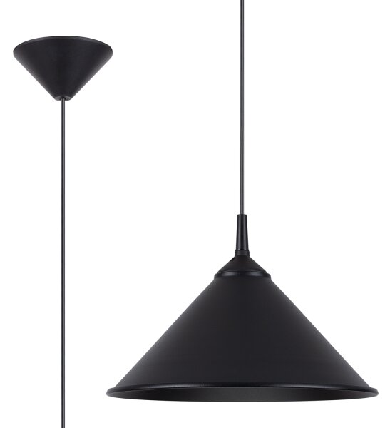 Sollux SL.1326 - Lustr na lanku ZUMA 1xE27/15W/230V pr. 30 cm černá