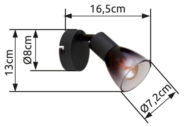 Globo 54312-1 - Nástěnné bodové svítidlo SATELLA 1xE14/25W/230V černá