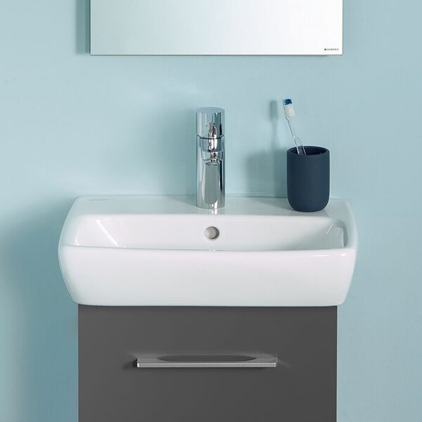 Geberit Selnova Square umyvadlo 45x35 cm obdélníkový klasický-na pult bílá lesk 500.322.01.7
