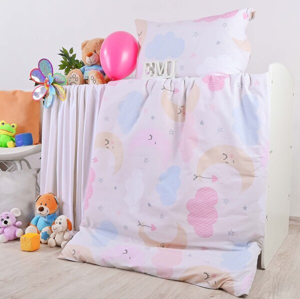 Povlečení dětské bavlněné Heaven růžové EMI, Dětský set 90x130 + 45x65