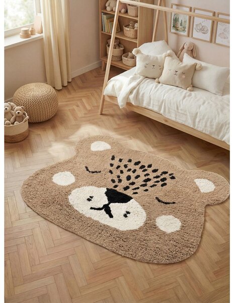 Světle hnědý pratelný/ručně tkaný bavlněný dětský koberec 93x120 cm Snuggle Bea – Hanse Home