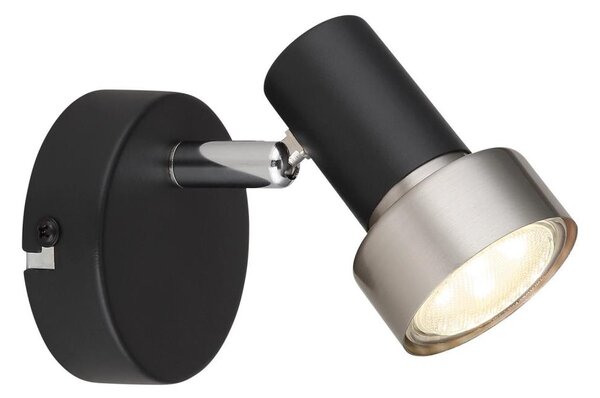 Globo 57917-1N - Nástěnné bodové svítidlo MASON 1xGU10/25W/230V černá/stříbrná