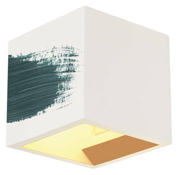 BIG WHITE SLV PLASTRA, nástěnné svítidlo, QT14, hranaté, krychle, bílá sádra, max. 42 W 148018