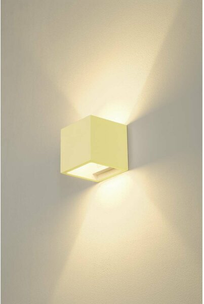 BIG WHITE SLV PLASTRA, nástěnné svítidlo, QT14, hranaté, krychle, bílá sádra, max. 42 W 148018