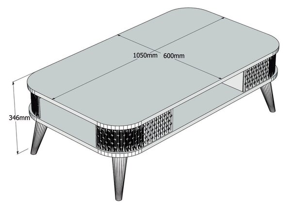 Designový konferenční stolek Baina 105 cm vzor dub