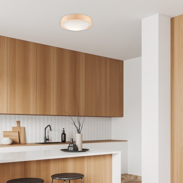 Stropní svítidlo NATURAL SLIM 1xE27/60W/230V pr. 27 cm borovice