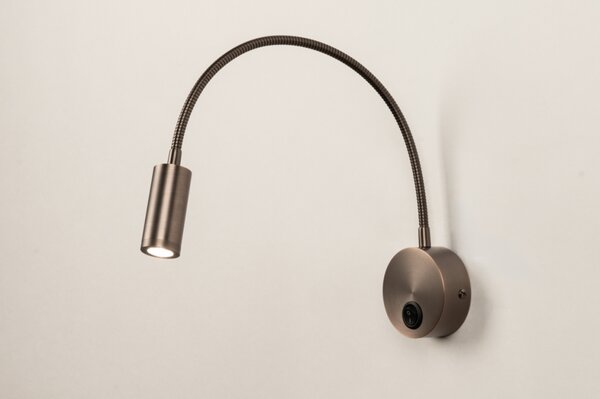 Nástěnné designové LED svítidlo s vypínačem Fibie Coffe Brown (LMD)
