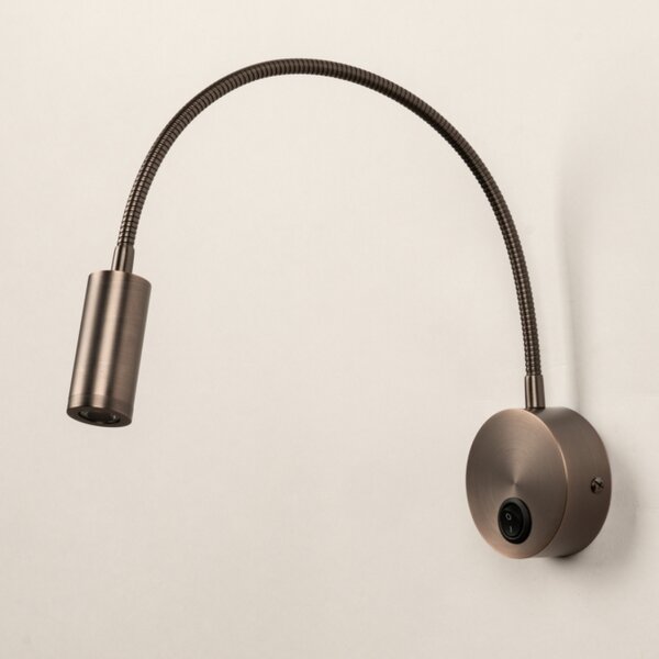 Nástěnné designové LED svítidlo s vypínačem Fibie Coffe Brown (LMD)