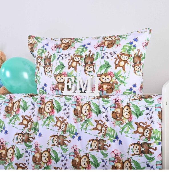 Povlečení dětské bavlněné Opice EMI, Dětský set 90x130 + 45x65