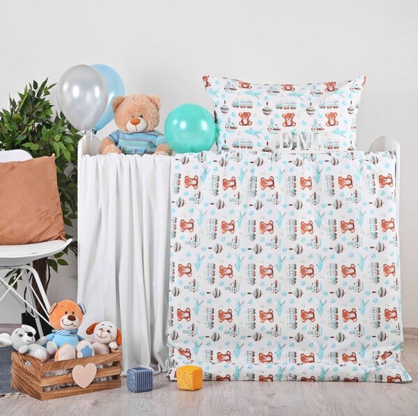 Povlečení dětské Medvídek a letadlo EMI, Dětský set 90x130 + 45x65
