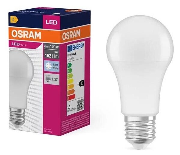 LED Žárovka VALUE A100 E27/13W/230V 4000K - Osram