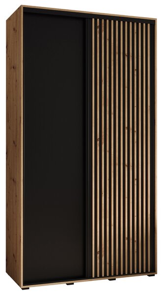 Šatní skříň BAYLIN 1 - 140/45 cm, dub artisan / černá / dub artisan