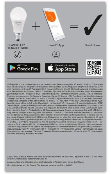 LED Stmívatelná žárovka SMART+ E27/9,5W/230V 2700K-6500K - Ledvance