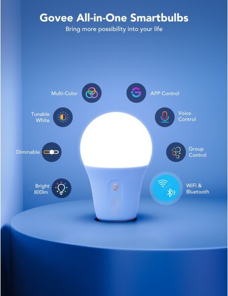 Govee - LED RGBWW Stmívatelná žárovka Smart E27/12W/230V 2700-6500K Wi-Fi
