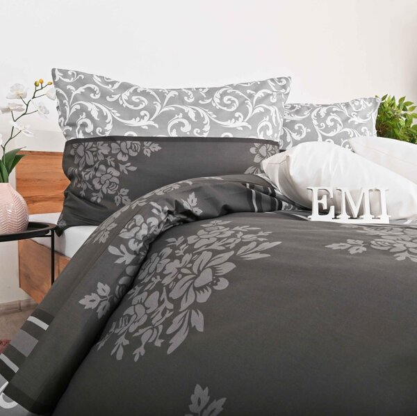 Povlečení bavlněné Natura šedé EMI, Standardní set jednolůžko obsahuje 1x 140x200 + 1x 70x90