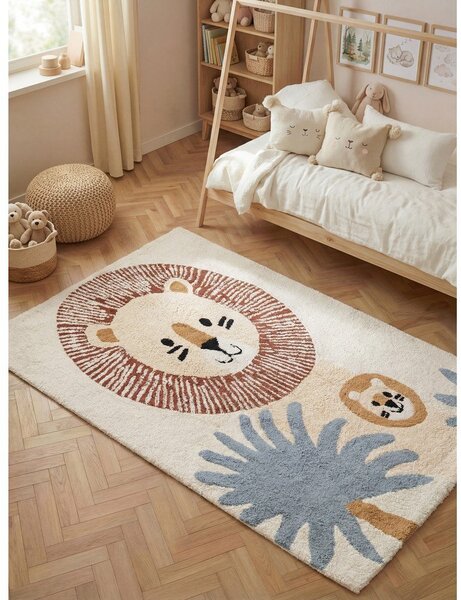 Krémový pratelný/ručně tkaný bavlněný dětský koberec 140x200 cm Snuggle Leander – Hanse Home