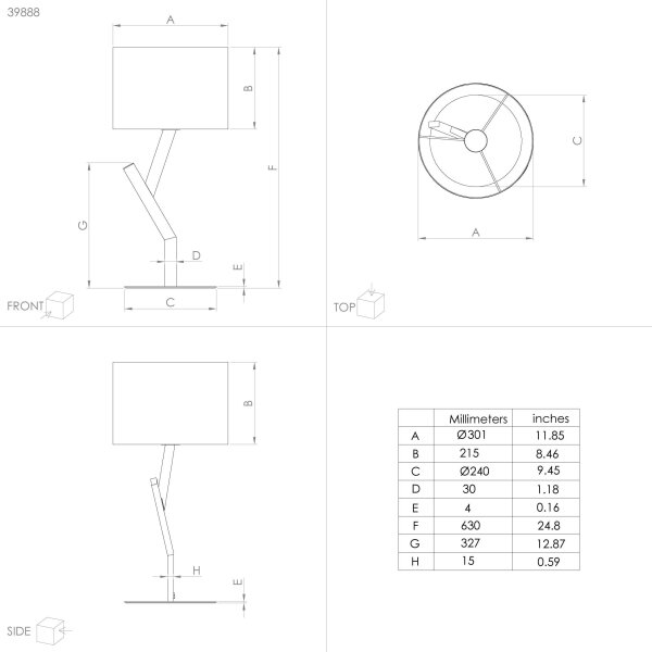 Eglo 39888 - Stolní lampa BALNARIO 1xE27/40W/230V