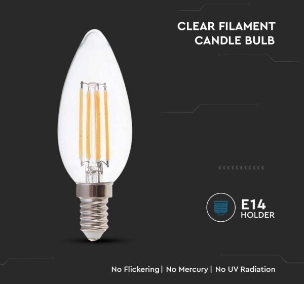 LED Žárovka FILAMENT E14/4W/230V 4000K