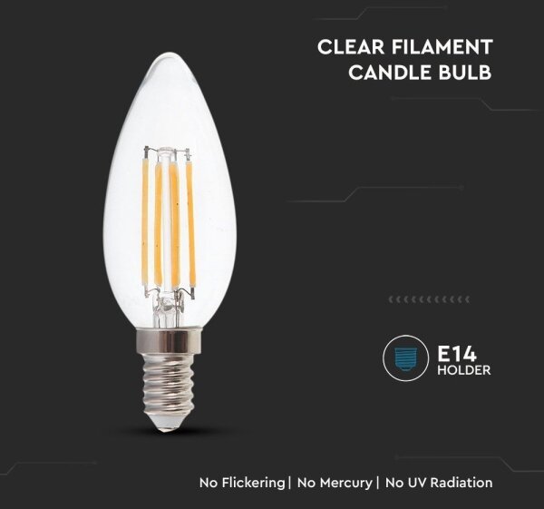 LED Žárovka FILAMENT E14/4W/230V 3000K