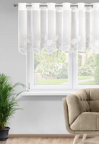 ZÁCLONA NA KROUŽCÍCH LETI 350X70 CM KVĚTY